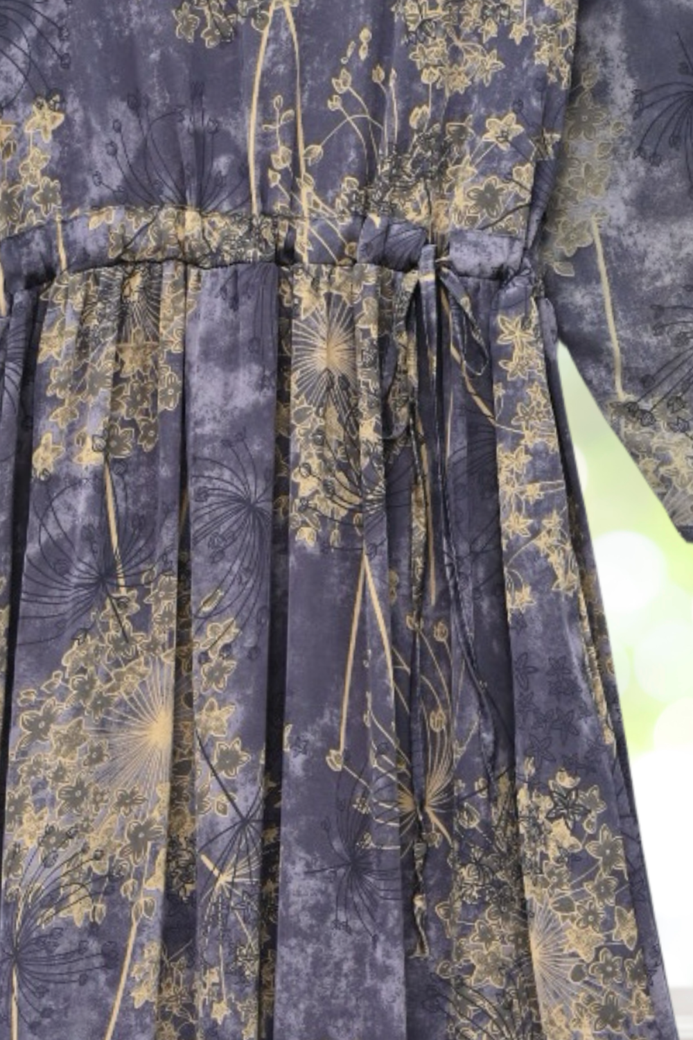 Julia Deep Purple Half Sleeves Floral Dress